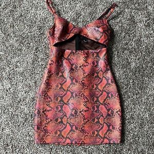 Snakeskin Leather Bodycon Dress